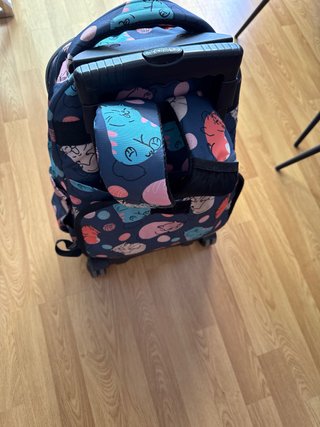 Mochila escolar con ruedas y estampado de gatos