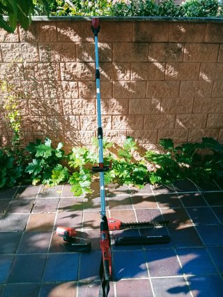 Cortasetos y motosierra telescópica Einhell