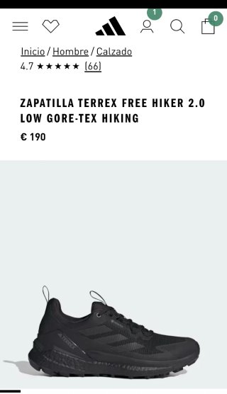 Zapatilla Terrex Free Hiker 2.0 Low Gore-Tex Hikin