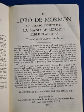 El libro del Mormón (edición 1974 Salt Lake City)