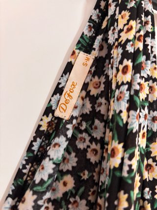 Vestido largo estampado floral negro
