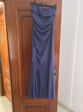 Vestido largo azul fiesta