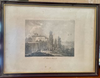 Litografía Antigua Le Château de Benavente
