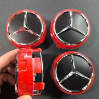 TAPABUJES MERCEDES AMG 75mm ROJO - EMBLEMAS AMG