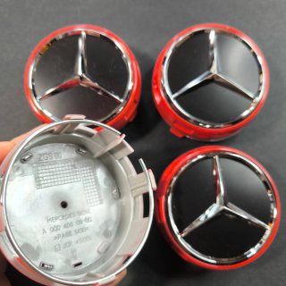 TAPABUJES MERCEDES AMG 75mm ROJO - EMBLEMAS AMG