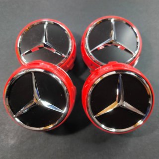 TAPABUJES MERCEDES AMG 75mm ROJO - EMBLEMAS AMG