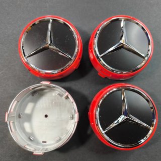 TAPABUJES MERCEDES AMG 75mm ROJO - EMBLEMAS AMG