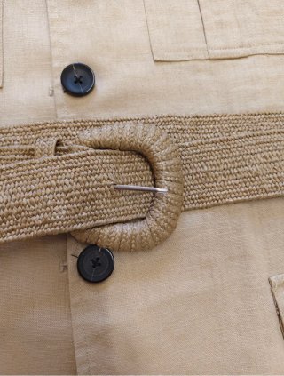 Vestido Lino Zara Talla L Beige
