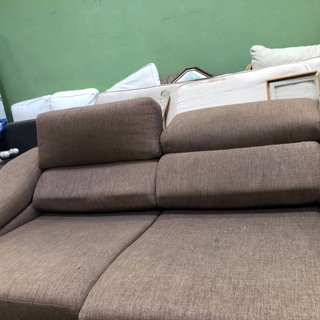 Sofá de tela 2 plazas beige/marrón