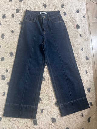 Pantalones Zara Anchos Azul