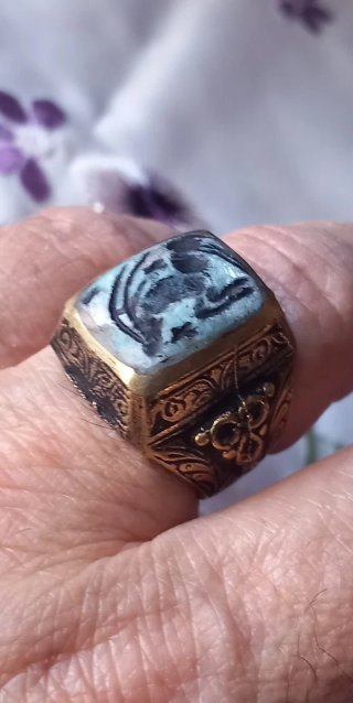 Anello sigillo afghano vintage misura 20