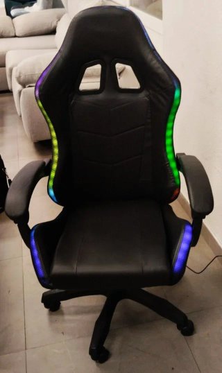 SILLA GAMING POLIPIEL LED RGB ERGONOMICA SETUP TOP