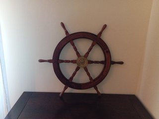 Timón de barco de madera de teka
