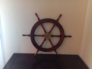Timón de barco de madera de teka