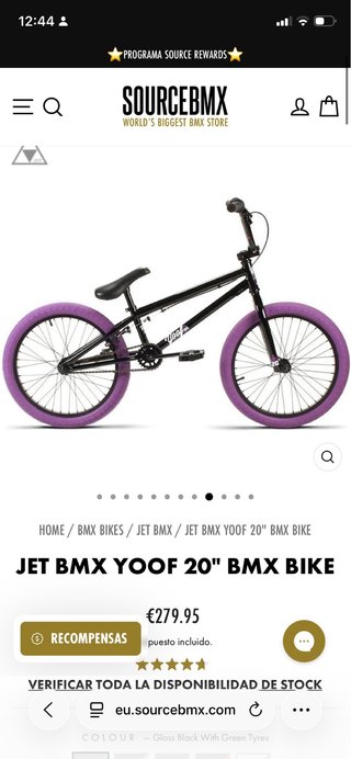 Bicicleta BMX Jet Yoof 20 Morado