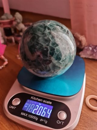 Esfera de fluorita verde