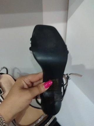 Sandali neri con strass