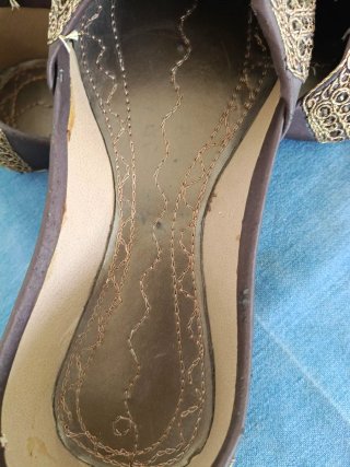 Zapatos Punjabi Juttis Dorados Artesanales