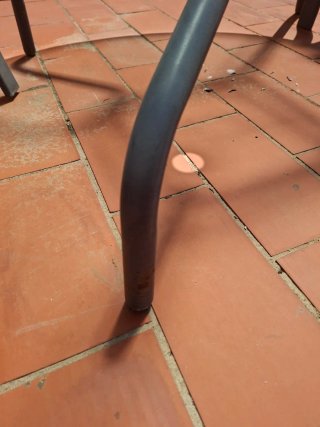 Mesa redonda cristal 120cm + 2 sillones