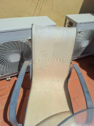 Mesa redonda cristal 120cm + 2 sillones