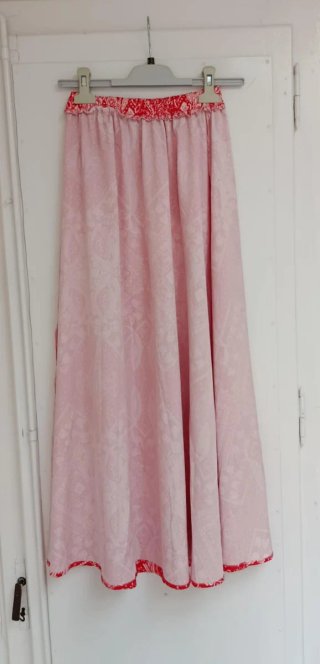 Conjunto top tirantes y falda larga roja boho