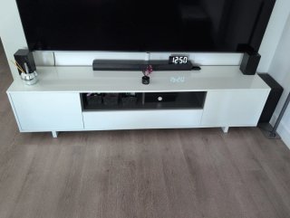 Mueble de salón blanco y gris 3 piezas