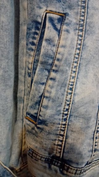 Giubbino jeans effetto stone washed anni 14