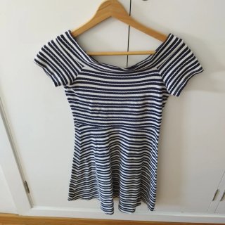Vestido marinero rayas azul y blanco
