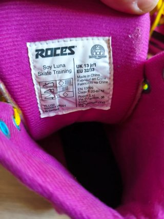 Patines 4 ruedas niña rosa y amarillo talla 32/33