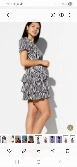 Vestido Minueto Rayas Cebra Volantes