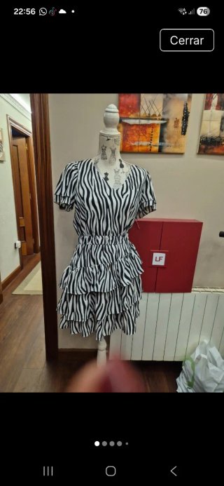 Vestido Minueto Rayas Cebra Volantes
