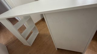 Escritorio blanco 3 cajones + estantería