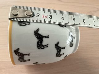 Juego 6 tazas café con plato estampado cebra