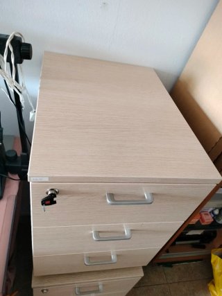2 Cajoneras Escritorio Madera y Metal