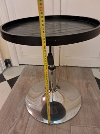 Mesa auxiliar redonda metal y madera