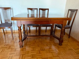 Mesa comedor y 6 sillas madera