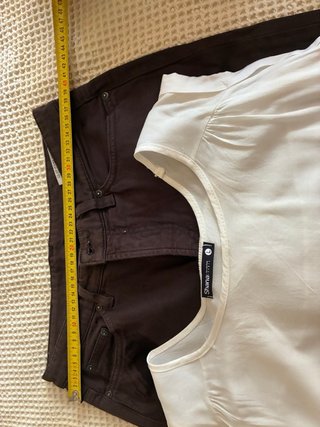 Pantalón Gant Marrón y Top Crema Talla 30