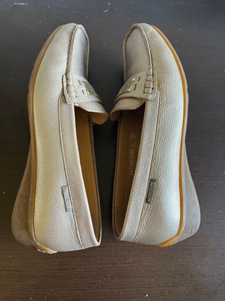 Mocasines Mephisto Mujer T40 Beige Dorado