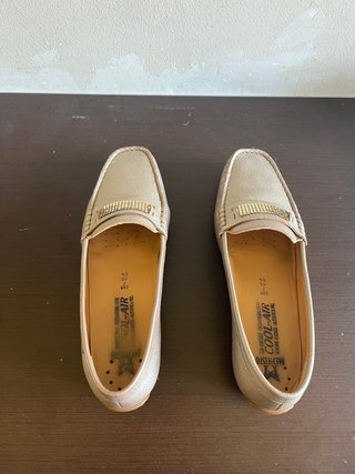 Mocasines Mephisto Mujer T40 Beige Dorado