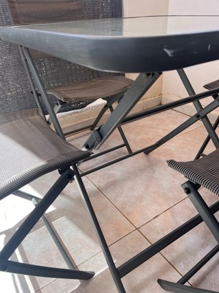 Mesa y 4 Sillas Plegables Exterior