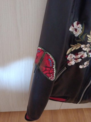 Cazadora Polipiel Bordada Softy Outerwear Talla S