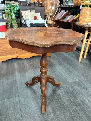 Mesa Velador Antigua con Marquetería (Restaurar)