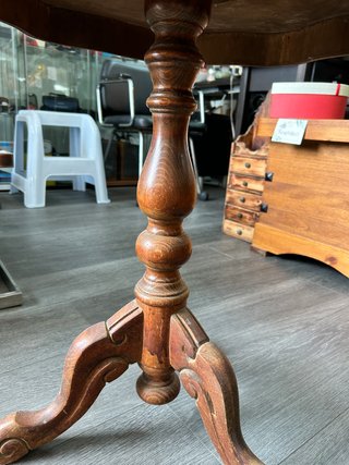 Mesa Velador Antigua con Marquetería (Restaurar)