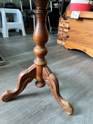 Mesa Velador Antigua con Marquetería (Restaurar)