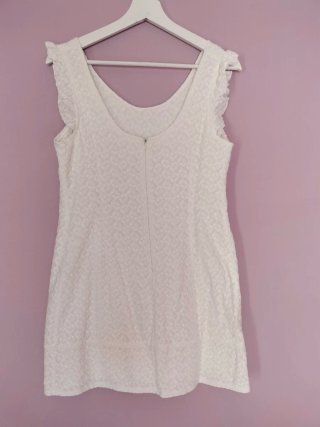 Vestido Cayro Modas L Blanco Fiesta Verano Bordado