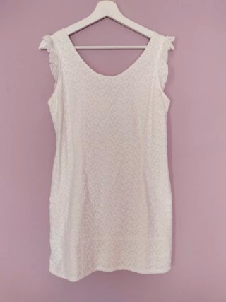 Vestido Cayro Modas L Blanco Fiesta Verano Bordado