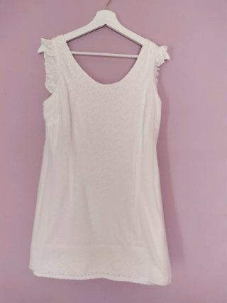 Vestido Cayro Modas L Blanco Fiesta Verano Bordado