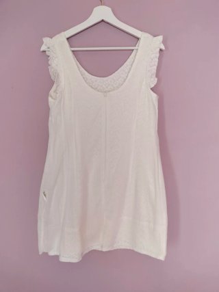 Vestido Cayro Modas L Blanco Fiesta Verano Bordado