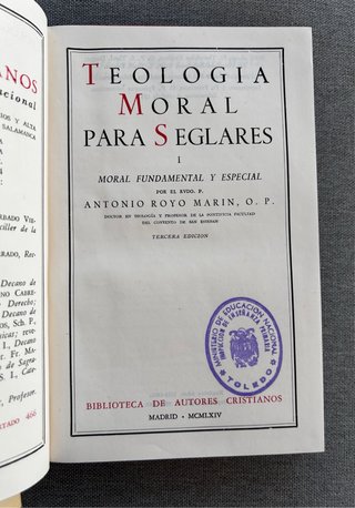 Teologia Moral Seglares I Royo Marin 1964 BAC