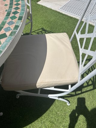 Tavolo in ferro battuto con ceramica e 5 sedie